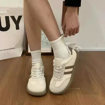 Модная женская зимняя осенняя обувь, новая теплая повседневная обувь в студенческом стиле с широким носком, мягкая и удобная обувь на плоской подошве, повседневная спортивная обувь для отдыха на открытом воздухе 2024 35 хаки