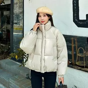 Модная женская зимняя теплая однотонная утепленная верхняя одежда с хлопковой подкладкой и капюшоном теплая куртка пальто M розовый