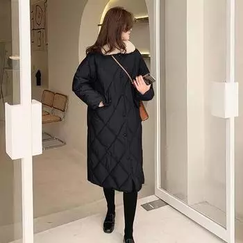 Модная зимняя длинная хлопковая куртка для женщин, утепленное хлопковое пальто, горячая распродажа M хаки