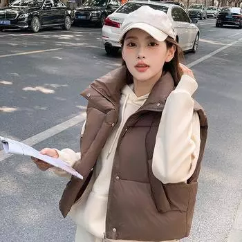 Модная зимняя хлопковая куртка с застежкой-молнией и воротником-стойкой M хаки