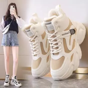 Модная зимняя хлопковая обувь для женщин, утепленные женские кроссовки, нескользящие, износостойкие, хлопковые, теплые, спортивные, повседневные, женские туфли 35 хаки