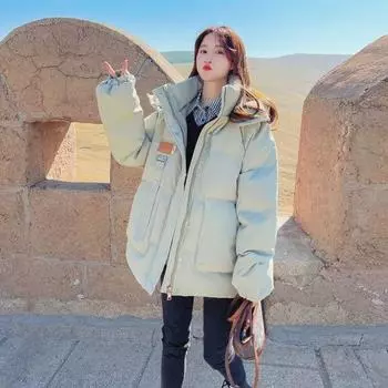 Модная зимняя куртка большого размера для женщин, толстое хлопковое пальто с рабочей одеждой в форме хлеба, верхняя одежда S