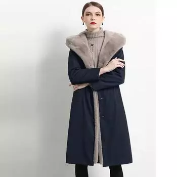 Модная зимняя куртка, новая женская парка, одежда, длинное пальто, шерстяная куртка с подкладкой, толстая теплая зимняя одежда, ветровка, длинные меховые парки M