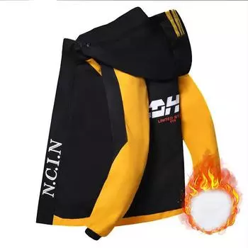 Модная зимняя мужская куртка с капюшоном плюс бархатное теплое кашемировое пальто, повседневная парка для молодежи M