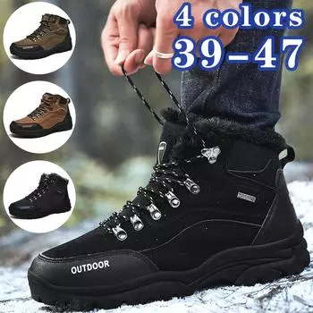 Модная зимняя мужская уличная спортивная обувь на шнуровке, сохраняющая тепло, альпинистские ботинки 43 армия зеленый