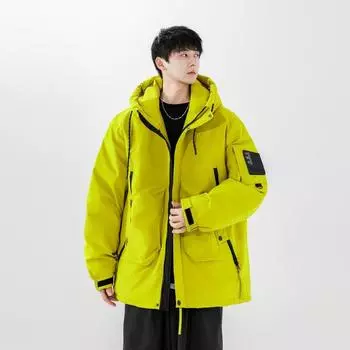 Модная зимняя новая спортивная куртка с капюшоном для мужчин, модная брендовая теплая и морозостойкая куртка M