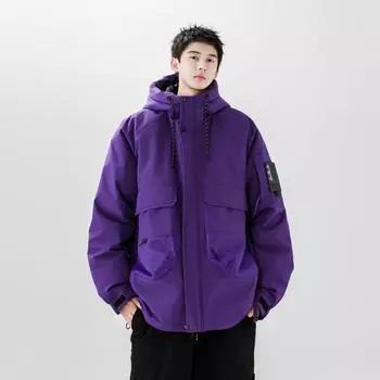 Модная зимняя новая утолщенная куртка-пуховик с капюшоном молодежная белая утиная пуховая теплая повседневная куртка тренд M