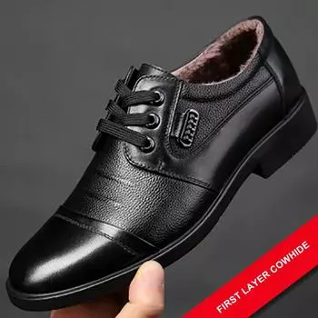 Модная зимняя обувь для мужчин из натуральной кожи, повседневная обувь, деловая обувь из кашемира и хлопка, теплая обувь с мехом или без него, кожаные кроссовки 7