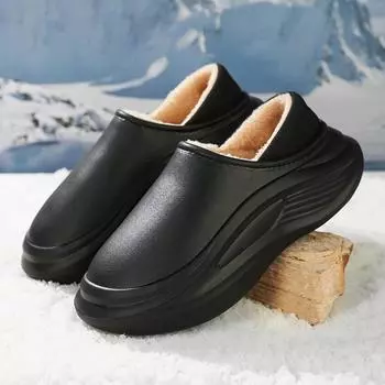 Модная зимняя обувь PARZIVAL для мужчин и женщин, повседневная домашняя обувь для мужчин, водонепроницаемая теплая хлопковая обувь для улицы, домашние плюшевые тапочки с подкладкой 36 бежевый