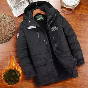 Модная зимняя парка для мужчин, утепленные пальто с капюшоном, повседневная теплая ветровка, зимние куртки, верхняя одежда XS зелёный