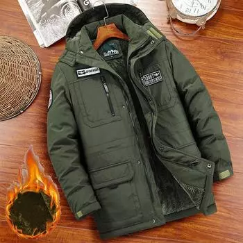 Модная зимняя парка для мужчин, утепленные пальто с капюшоном, повседневная теплая ветровка, зимние куртки, верхняя одежда XS чёрный