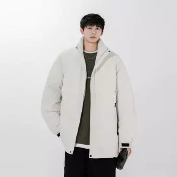 Модная зимняя ретро-куртка-пуховик с воротником-стойкой, мужская модная брендовая теплая куртка M