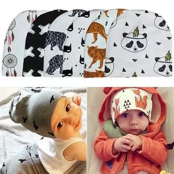 Модная зимняя теплая вязаная шапка для маленьких мальчиков и девочек, вязаная шапка-бини 5