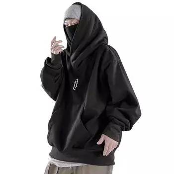 Модная зимняя толстовка с капюшоном, однотонная, с высоким воротником, термостойкая M белый