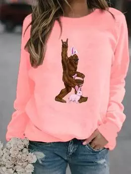 Модная зимняя толстовка с круглым вырезом и длинными рукавами для женщин, украшенная различными популярными узорами S