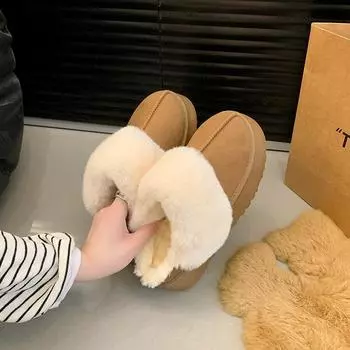 Модная зимняя женская обувь Теплая зимняя обувь Повседневная обувь Мокасины 35 дубильная кора