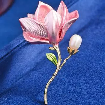 Модная золотая брошь-цветок, булавка, жемчужные броши, эмалевые украшения, подарки на свадьбу