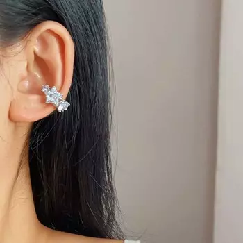 Модная звезда кристалл циркон серьги клипса простая милая без ушей отверстие ювелирные изделия дамские украшения подарок как