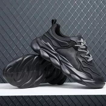 МОДНАЯ ОБУВЬ, мужские дышащие спортивные кроссовки, спортивные кроссовки для бега, уличные женские теннисные кроссовки для тренажерного зала 38 чёрный