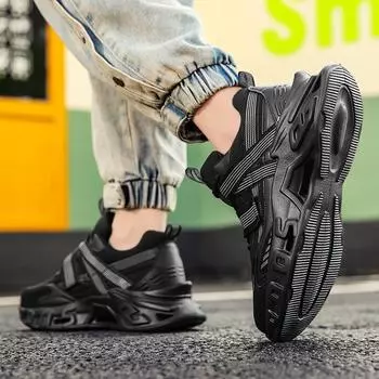 МОДНАЯ ОБУВЬ, мужские дышащие спортивные кроссовки, спортивные кроссовки для бега, уличные женские теннисные кроссовки для тренажерного зала 39 чёрный