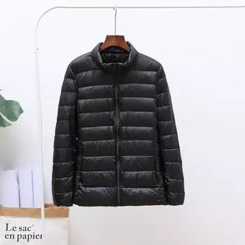 МОДНАЯ женская стойка воротник утолщенный и увеличенный размер, толстый ММ легкая и тонкая одежда для мам среднего и пожилого возраста, зимняя одежда Одежда M озеро синий