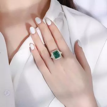 Модное 18-каратное позолоченное кольцо 10*12 мм сияющей огранки из курнда для женщин, подарок на помолвку, стерлинговое серебро 925 пробы, ювелирные изделия 9