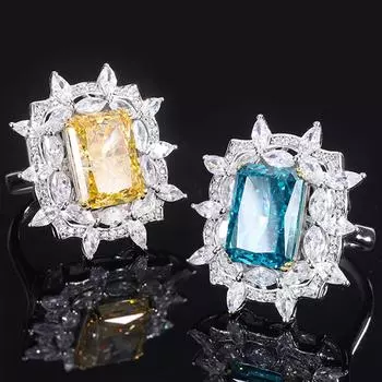 Модное 18-каратное позолоченное кольцо 10*14 мм необычное яркое граненое кольцо с драгоценным камнем для женщин подарок на годовщину ювелирные изделия из стерлингового серебра 925 пробы 9