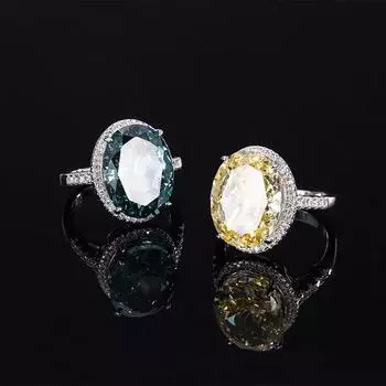 Модное 18-каратное позолоченное кольцо 12*16 мм необычное яркое кольцо из курнда для женщин, подарок на помолвку, стерлинговое серебро 925 пробы, ювелирные изделия 9