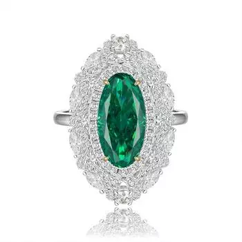 Модное 18-каратное позолоченное кольцо 8*16 мм, необычное яркое кольцо из курнда для женщин, подарок на годовщину, стерлинговое серебро 925 пробы, ювелирные изделия 5