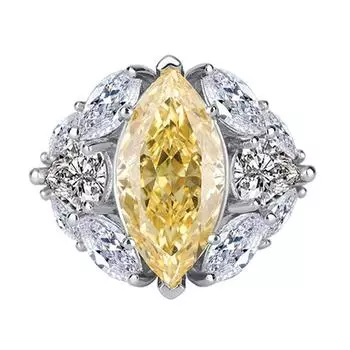 Модное 18-каратное позолоченное кольцо 9 * 18 мм Необычное яркое кольцо из курнда для женщин, подарок на годовщину, стерлинговое серебро 925 пробы, ювелирные изделия 5