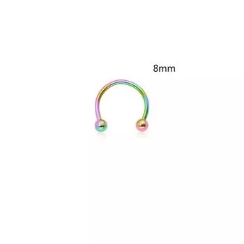 Модное 1 шт. кольцо для носа и губ, гвоздик C-образной формы, модный пирсинг, медицинский титан, нержавеющая сталь для женщин, обруч, пирсинг, украшения для тела, аксессуары 8mm серебряный