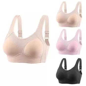 модное 3 шт. большого размера мягкого хлопкового нижнего белья без стальных колец, дышащих отверстий, антибликового бюстгальтера, тонкого хлопкового бюстгальтера 80C