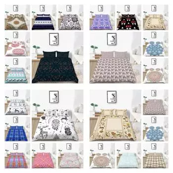 Модное 3D богемное постельное белье, пододеяльник, комплект постельного белья для дома, спальни, декор для кровати, мягкий, удобный, дышащий из микрофибры UK Single 135x200cm