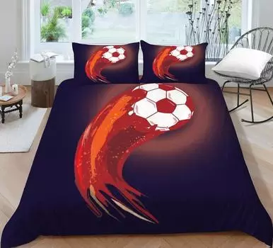 Модное 3D футбольное постельное белье, пододеяльник, комплект постельного белья для дома, спальни, декор для кровати, мягкий, удобный, дышащий из микрофибры Single 135x200cm