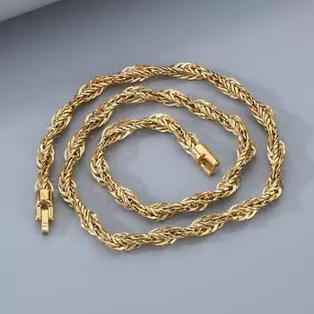 Модное 6-миллиметровое широкое ожерелье с дыней и водной рябью для мужчин и женщин в стиле хип-хоп из нержавеющей стали, витые подвески, ювелирные изделия в подарок 60cm