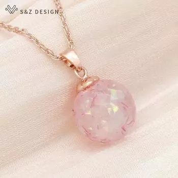 Модное элегантное круглое красочное ожерелье с подвеской для женщин, свадебная вечеринка для девочек, ювелирное изделие цвета розового золота, подарок