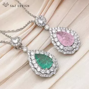 Модное элегантное ожерелье из белого золота с каплей воды, ледяной трещиной и кристаллом, ожерелье для женщин, свадебные украшения с цирконием