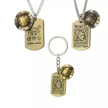 Модное аниме цельное ожерелье Луффи соломенная шляпа и череп логотип собачья бирка кулон ожерелья для мужчин модные ювелирные изделия колье подарки CHINA