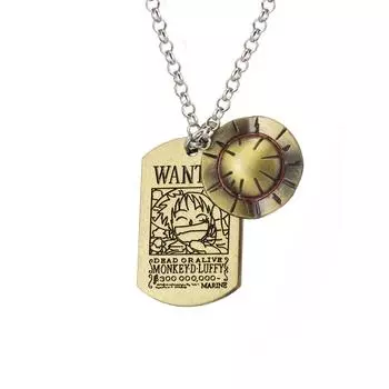 Модное аниме цельное ожерелье Луффи соломенная шляпа и череп логотип собачья бирка кулон ожерелья для мужчин модные ювелирные изделия колье подарки CHINA