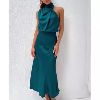 Модное атласное шелковое свадебное платье, летнее сексуальное платье без рукавов с открытыми плечами для подружки невесты, элегантное вечернее платье макси 28057 S бордовый