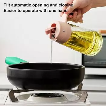 Модное автоматическое открывающееся уплотнительное кольцо с утолщенным дном, работающая одной рукой, бутылка с масляным насосом, бытовые принадлежности, распылитель масла розовый