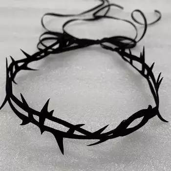 Модное бархатное колье с шипами для женщин, винтажное сексуальное кружевное ожерелье с подвесками, готические украшения на шею для девочек, аксессуары чёрный