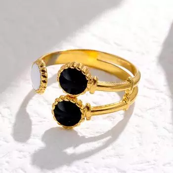 Модное белое кольцо из нержавеющей стали с капающим маслом