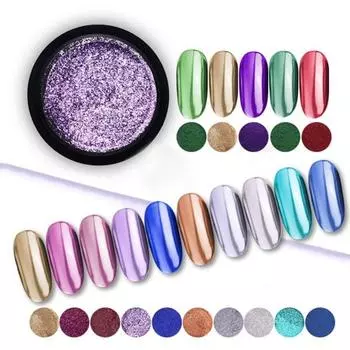 Модное блестящее зеркало с хромированным эффектом для ногтей, пыль, блестящий порошок 5#