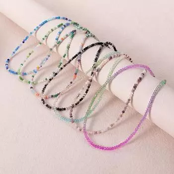 Модное богемное ожерелье для женщин, красочное колье из бисера, ювелирные изделия в европейском стиле, цепочка ручной работы с кристаллами на шею, аксессуары для одежды