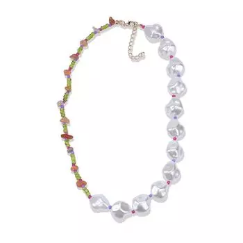 Модное богемное ожерелье из бисера ручной работы, индивидуальное асимметричное ожерелье из искусственного хрусталя и жемчуга