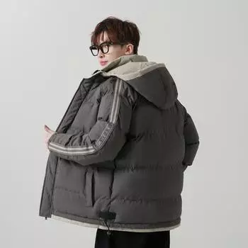 Модное брендовое хлопковое пальто, мужское новое хлопковое пальто в гонконгском стиле, утолщенное пальто, осенне-зимняя хлопковая куртка с капюшоном M