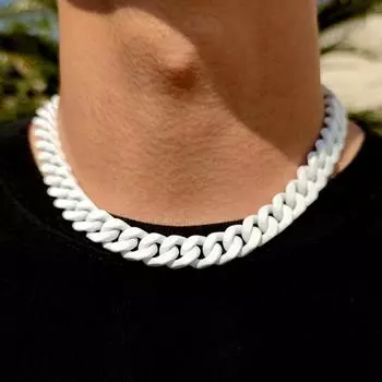 Модное брендовое ожерелье-свитер с блокировкой цвета, дизайн, кубинская цепочка, ювелирные изделия, не выцветают, кубинское ожерелье