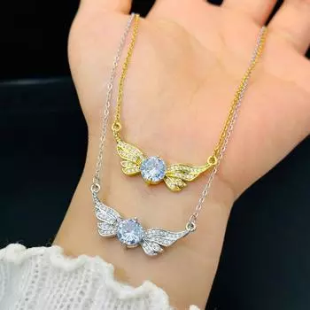 Модное бриллиантовое ожерелье с подвеской в виде крыла ангела, блестящее ожерелье с подвеской в виде крыла ангела, геометрическое ожерелье для женщин, ювелирные изделия