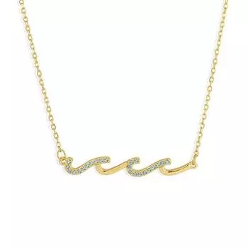 Модное бриллиантовое волнистое ожерелье в женственном стиле, в моде, небольшой и популярный дизайн, высококачественный, легкий роскошный воротник-цепочка